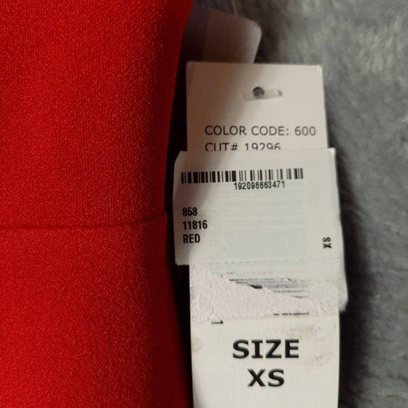 Jump Apparel Womens Fit & Flare Dress Red Stretch V Neck Cap Sleeve XS New - Picture 7 of 9